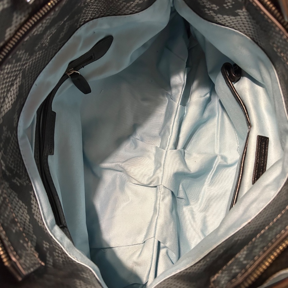 Cynthia Rowley Python Gray Metallic Snake Leather… - image 4